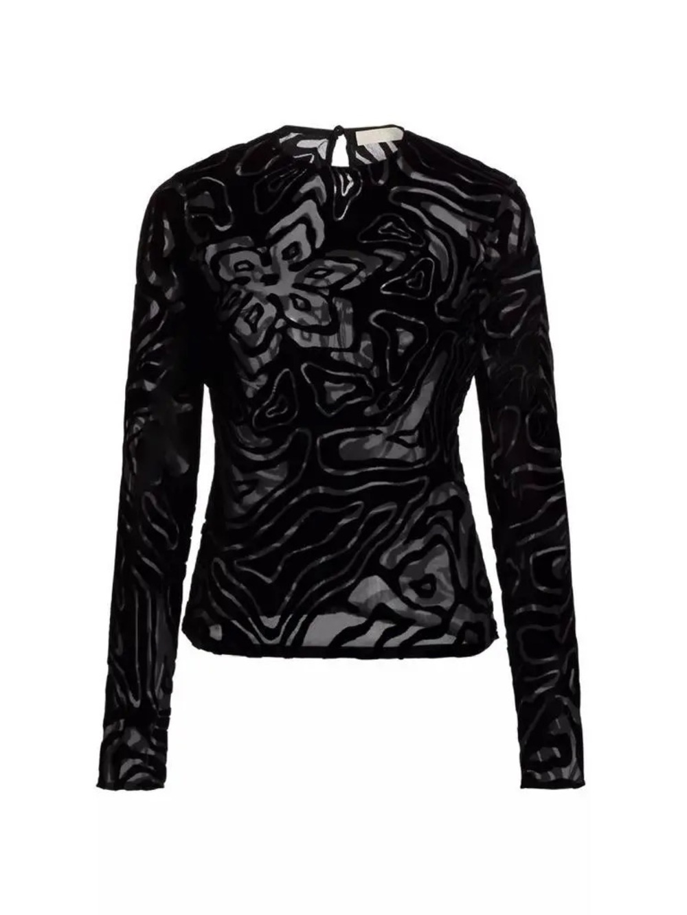 Ulla Johnson Quinn Top Size 0 Silk Blend Black Flocked Finish